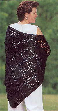 Diamond Knit Shawl in Lion Brand Homespun - 670