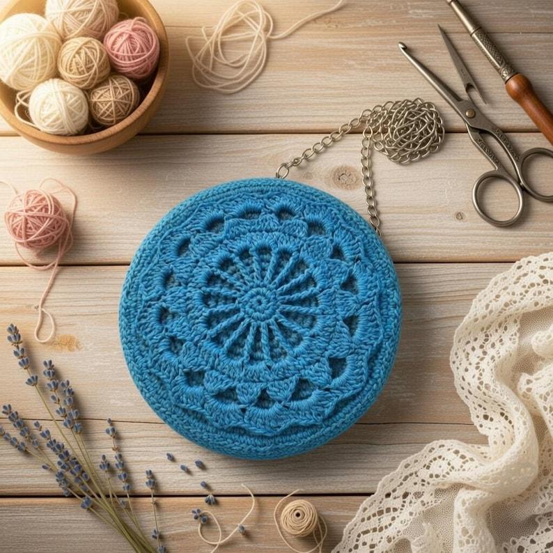 Crochet Round Bag Pattern – Macrame Purse PDF + Video Tutorial