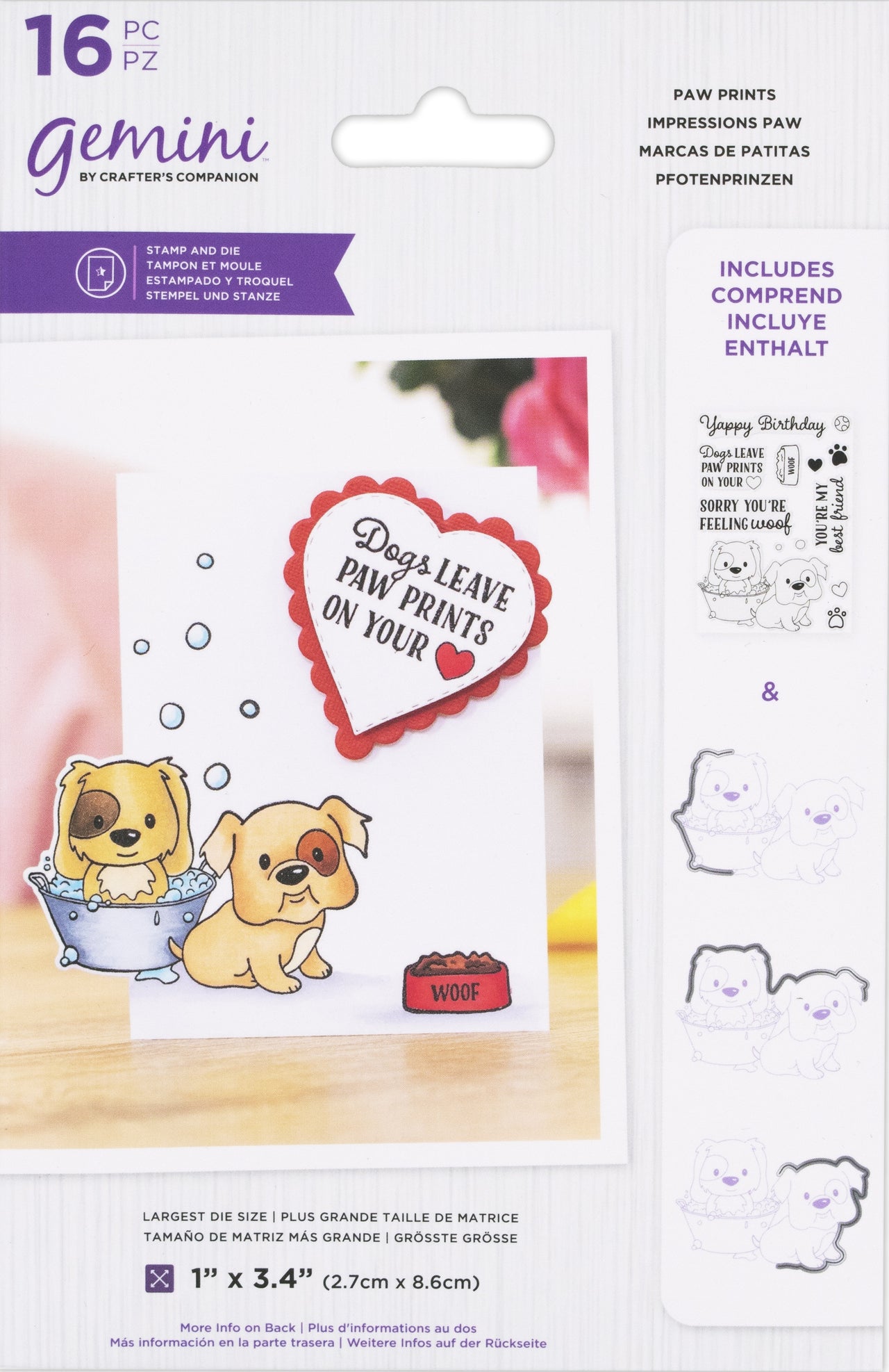 Crafter's Companion Gemini Stamps & Dies - Paw Prints