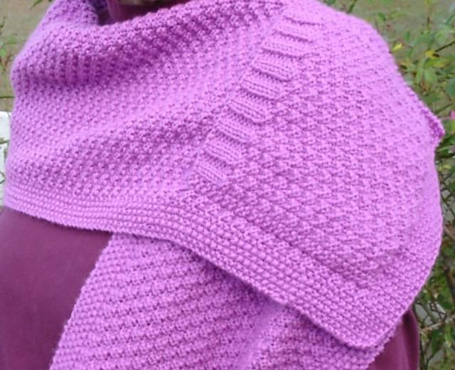 Double Moss Pocket Shawl