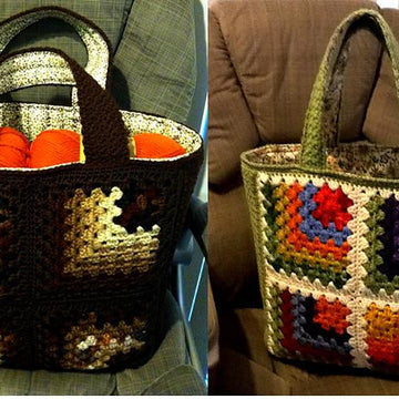 Mitered granny tote bag