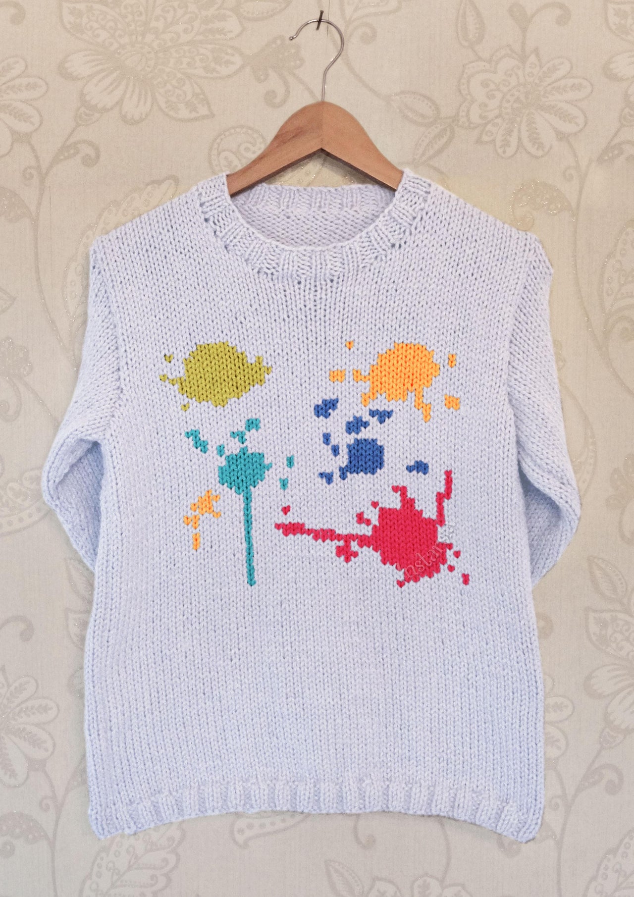 Intarsia - Blood/Paint Splatters Chart - Adults Sweater