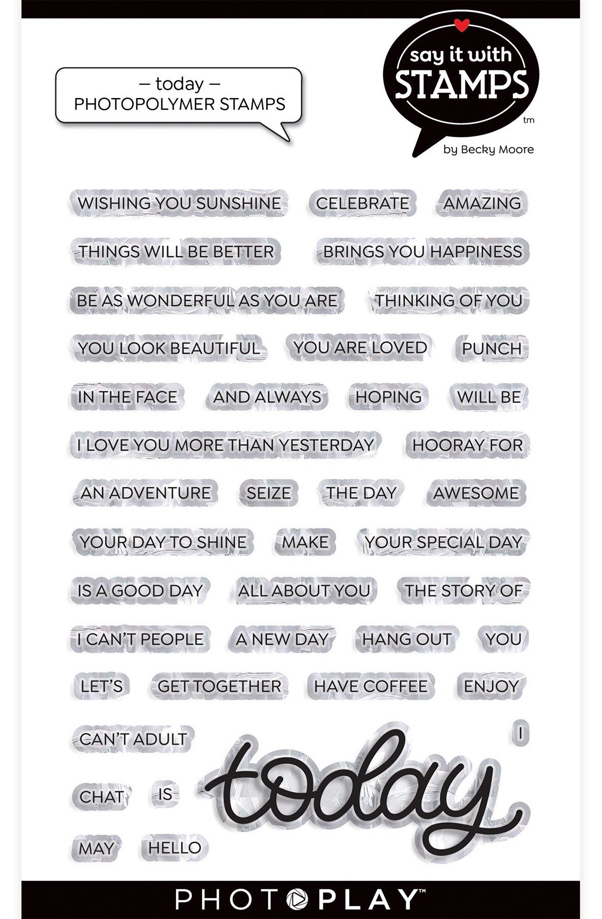 Photoplay Paper PhotoPlay Say It With Stamps Photopolymer Stamps - Today
