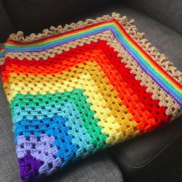 Over The Rainbow Granny Square Blanket