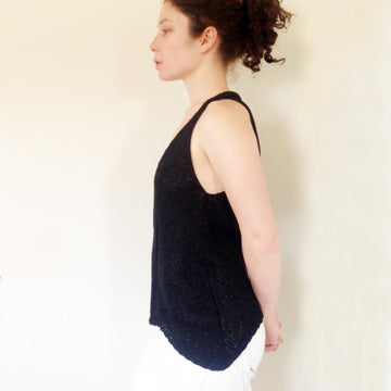 Black Linen Tank Top