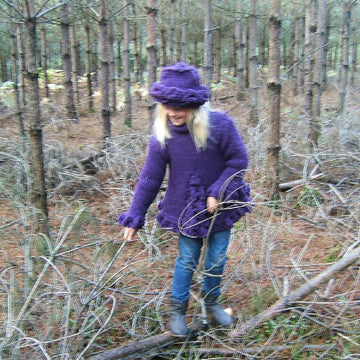 "Woodland Blueberry" Child Adult Sweater with Brimmed Hat
