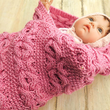 Reversible Hugs & Kisses Cable baby Blanket