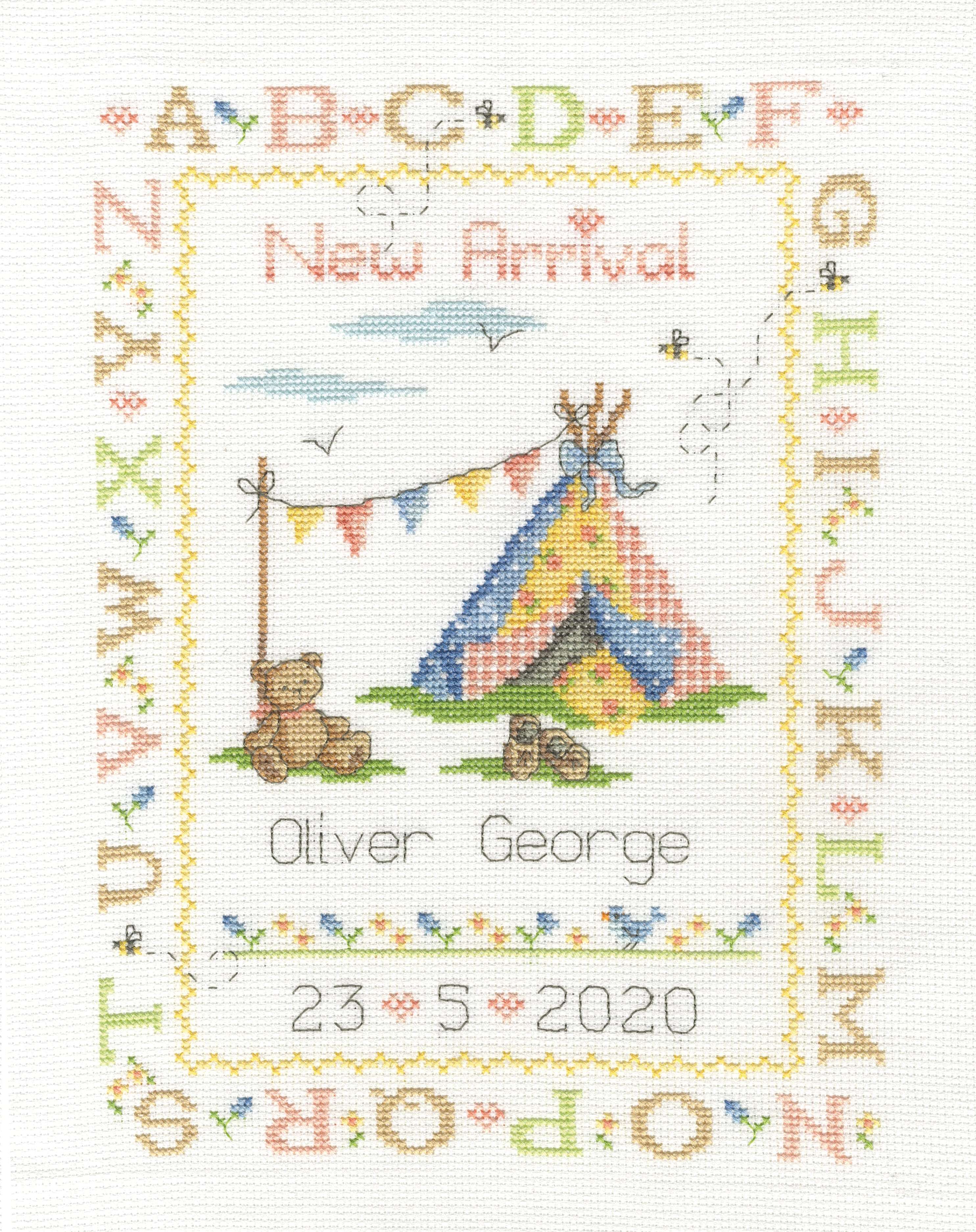 DMC New Arrival Sampler Cross Stitch Kit - 21x28cm