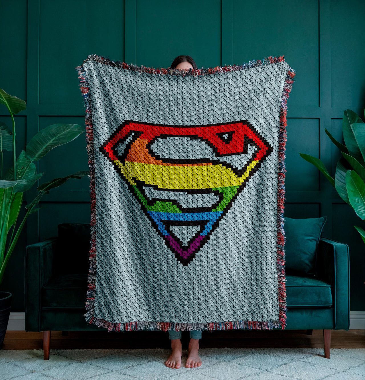 Superman Blanket C2C Crochet Pattern