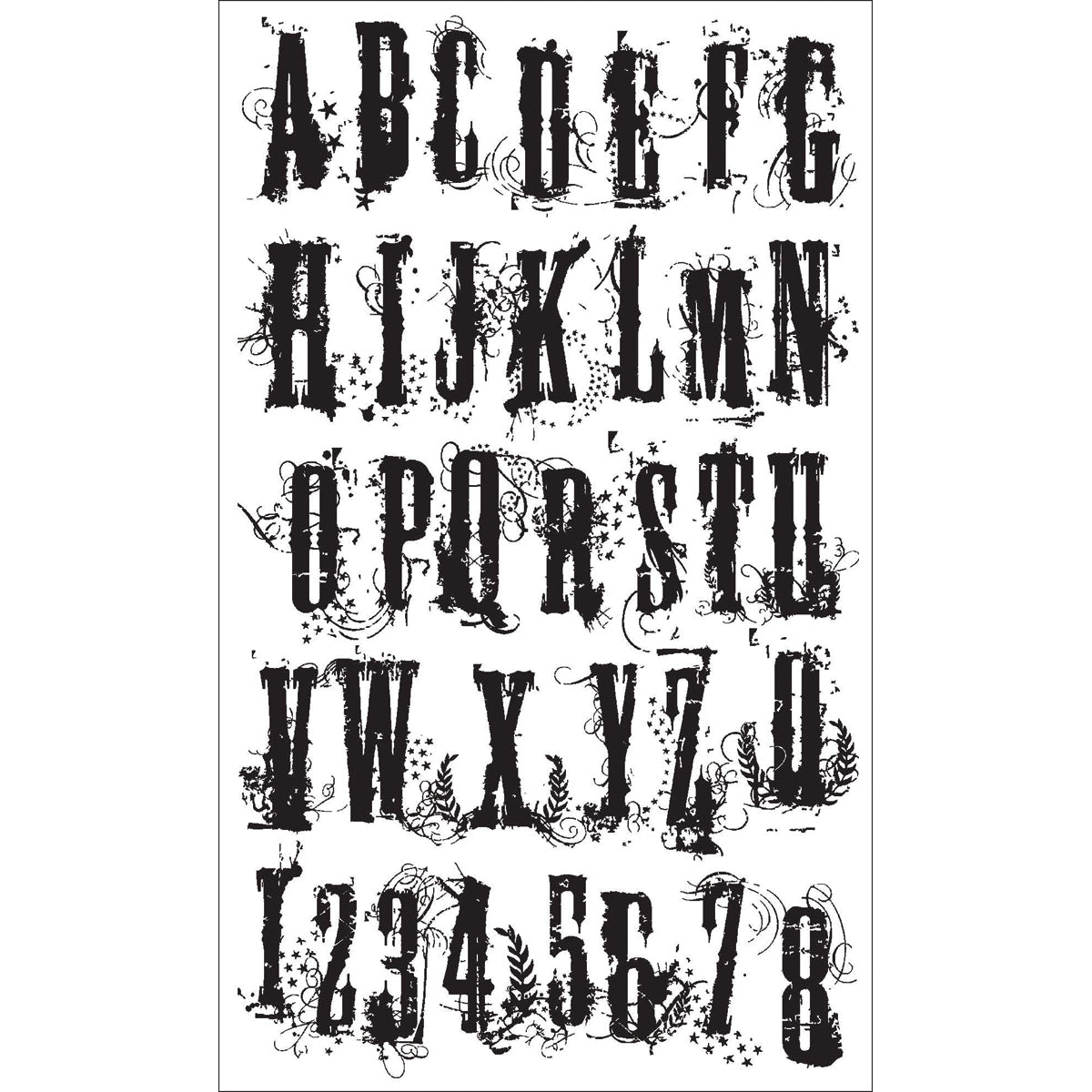 Stampers Anonymous Tim Holtz Cling Stamps 7"X8.5" - Grudge Alphabet