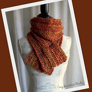 Homespun Scarf with Shawl Stick Crochet Pattern