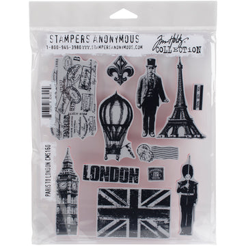 Stampers Anonymous Tim Holtz Cling Stamps 7"X8.5" - Paris To London