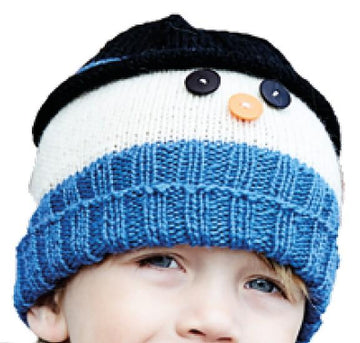 Snowman Hat Knitting Pattern 2 sizes Kids Christmas