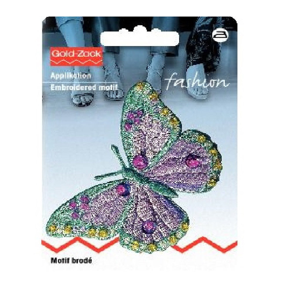 Prym Cream and Mint Butterfly Embroidered Motif