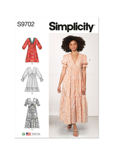Simplicity Misses' Empire Dress S9702 - Sewing Pattern