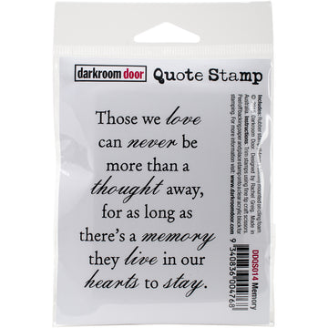 Darkroom Door Cling Stamp 3"X2" - Memory