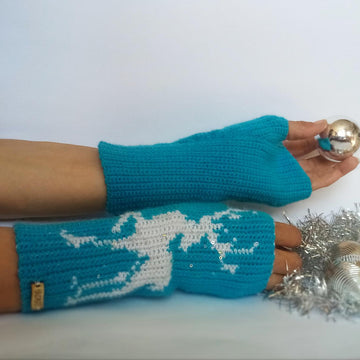 Fingerless Gloves-Christmas deer