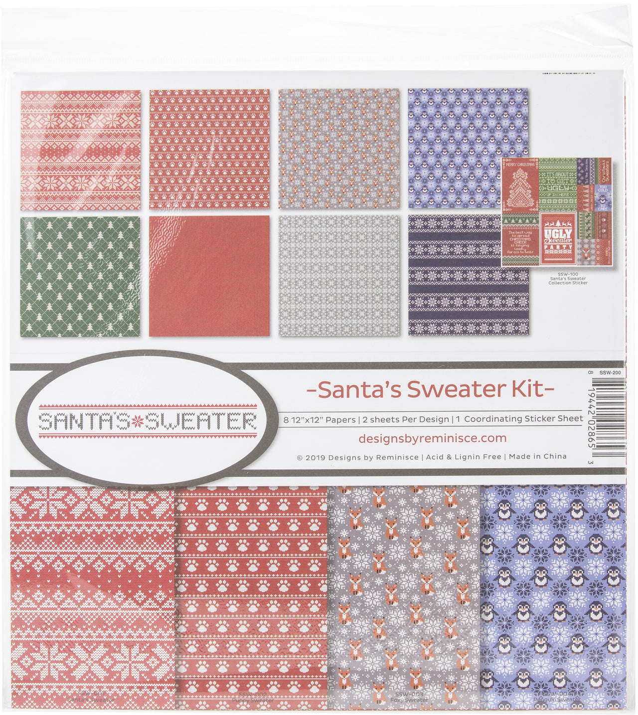 Reminisce Collection Kit 12"X12" - Santa's Sweater
