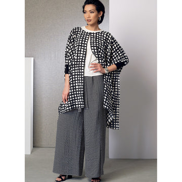 Vogue Misses' Ponchos, Back-Pleat Top, Shorts and Wide-Leg Wrap Pants V9191 - Sewing Pattern