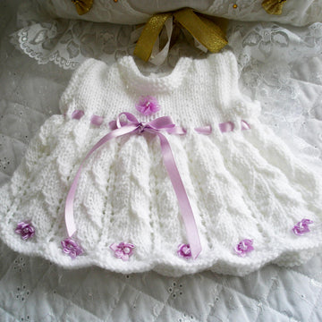 Knitting pattern for Dolls 17-19" matinee coat, dress, bonnet and boots