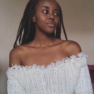 Ribbed offshoulder sweater