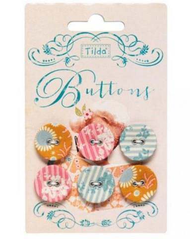 Tilda  Fabric Buttons Spring Diaries 20 mm