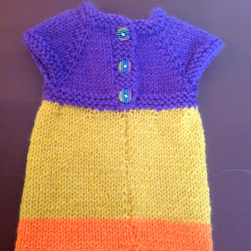 Coat of many colours and matching dress for 18 inch doll