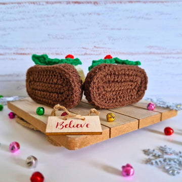 Christmas Pudding Baby Booties
