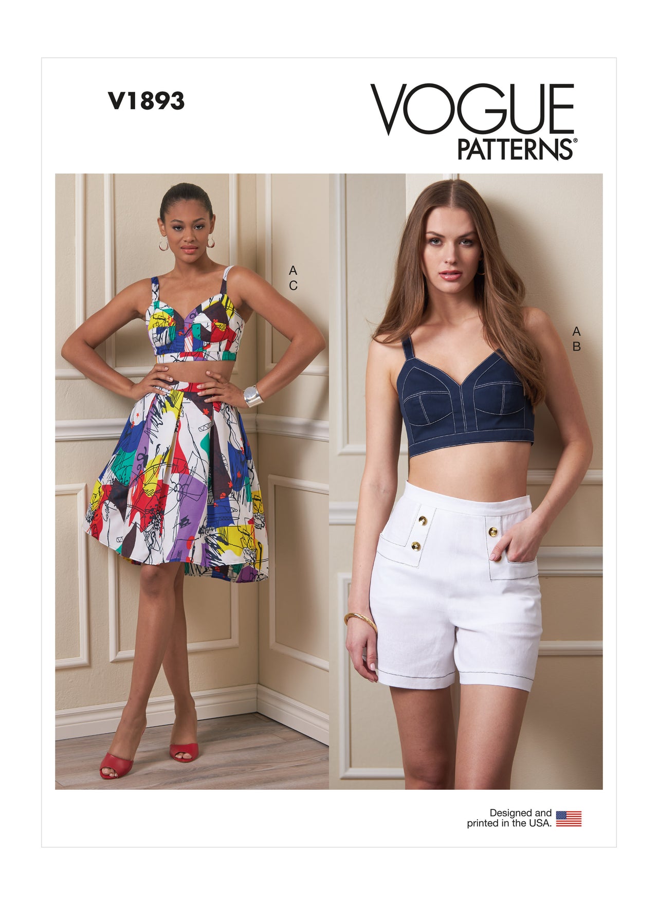 Vogue Sewing Misses' Top, Shorts and Skirt V1893 - Sewing Pattern