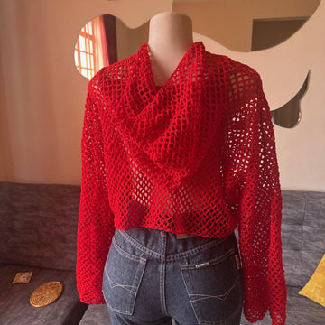 Mesh cropped hoodie