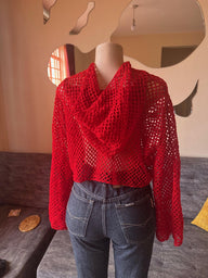 Mesh cropped hoodie