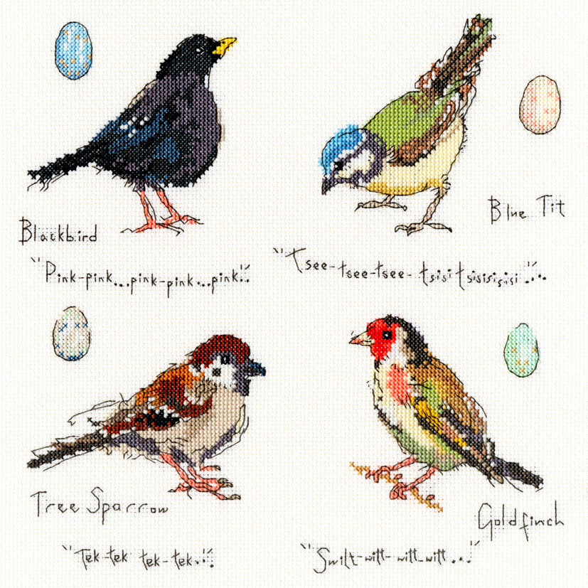 Bothy Threads Garden Birds 2 Cross Stitch Kit - 26cm x 26cm
