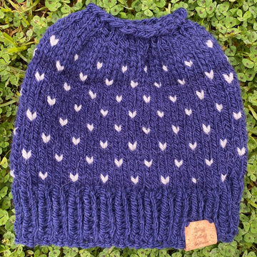 Messy Bun Beanie fair isle