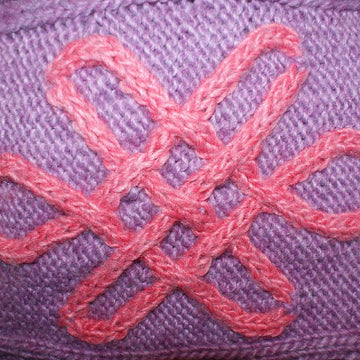 Hooded Capelet with Two Colour Aran Pattern