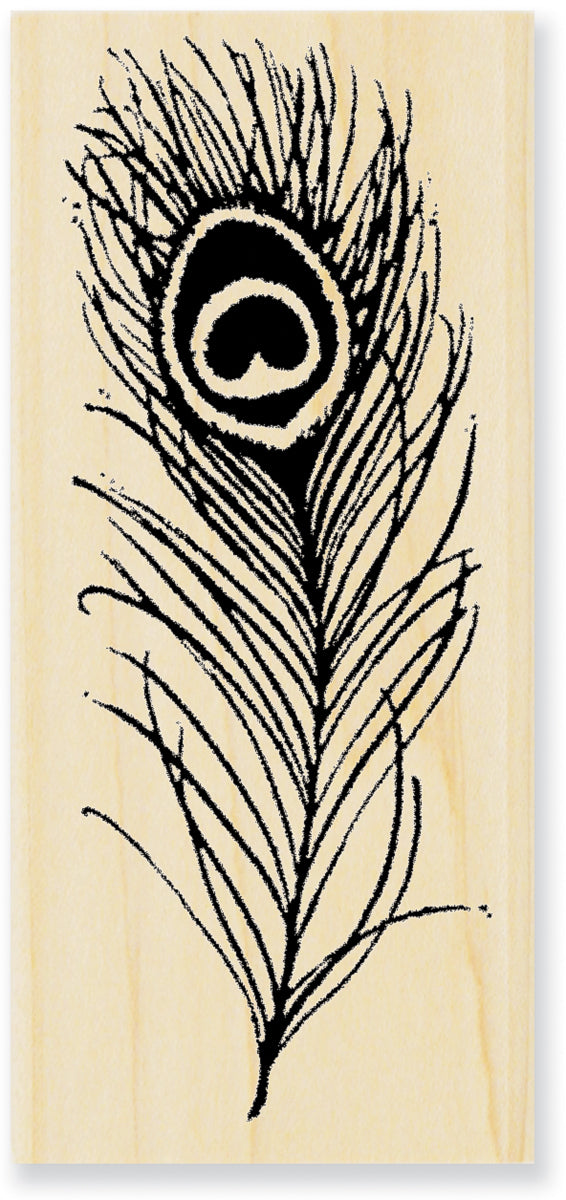 Stampendous Mounted Stamp 1.75"X4" - Peacock Feather