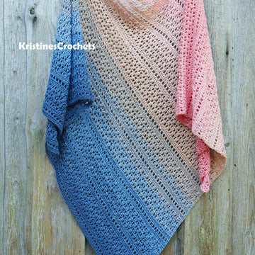 Ocean Blush Asymmetrical Triangle Shawl