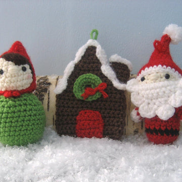 Woodland Christmas Ornament Crochet Pattern Set
