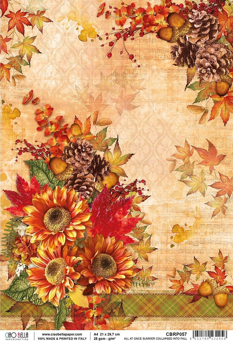 Ciao Bella Rice Paper Sheet A4 5/Pkg - All At Once, Sound Of Autumn