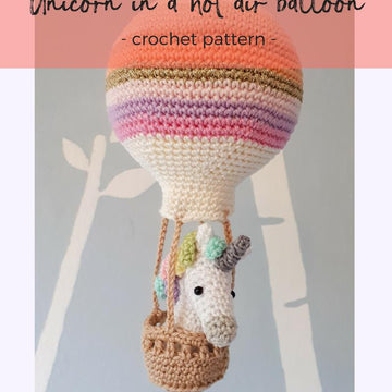 Unicorn in a hot air balloon