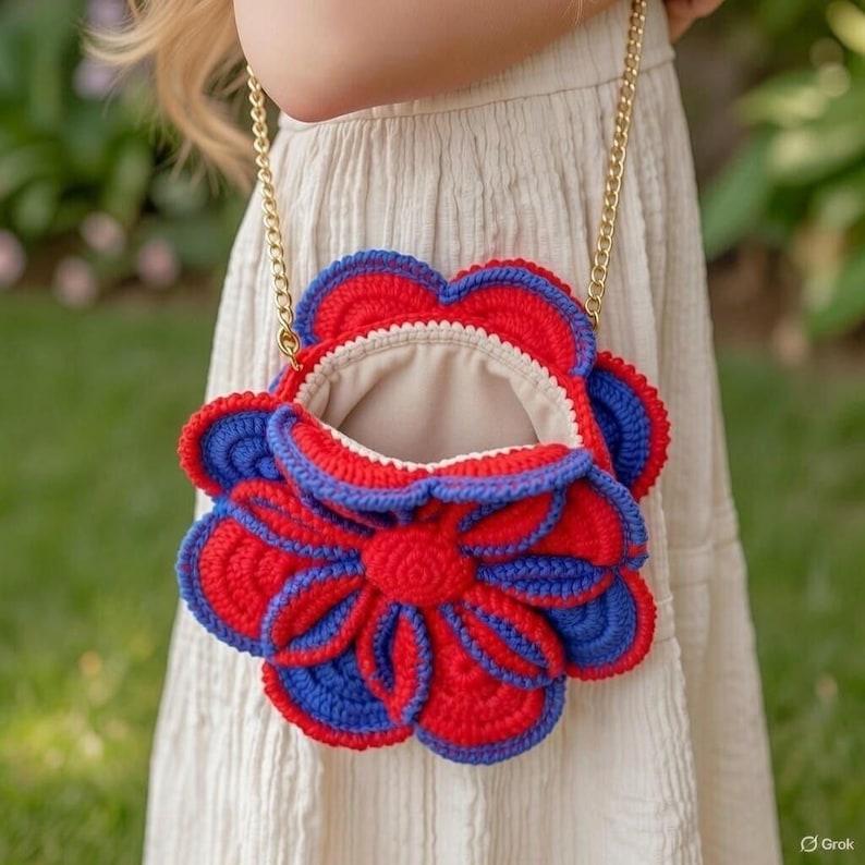 Crochet 3D Flower Bag Pattern – Layered Handbag PDF + Video Tutorial