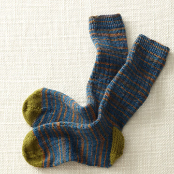 Contrast Toe & Heel Socks in Lion Brand Sock Ease - L10471