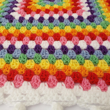 Rainbow Granny Square Baby Blanket