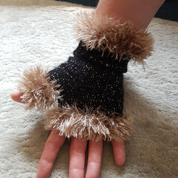Glamorous Furry Fingerless Gloves