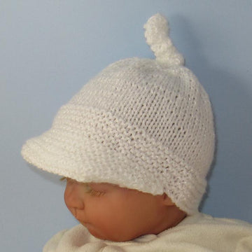 Baby Peak Cap Topknot Beanie Hat