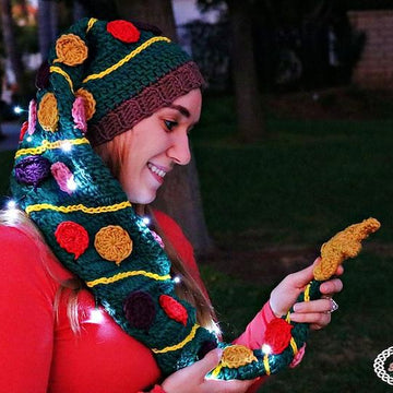Christmas Tree Hat Scarf