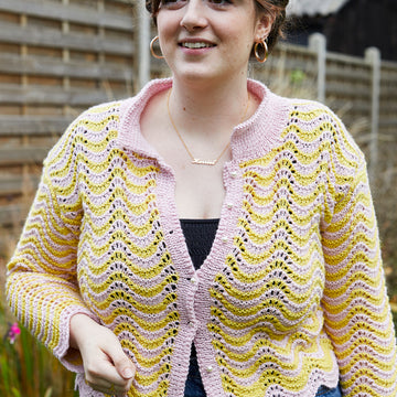 Lacy Cardigan -  Cardigan Knitting Pattern For Women in The Yarn Collective Rivoli Sport by Harriet Hill