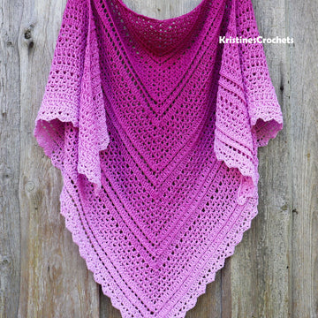 Hibiscus Sorbet Triangle Shawl