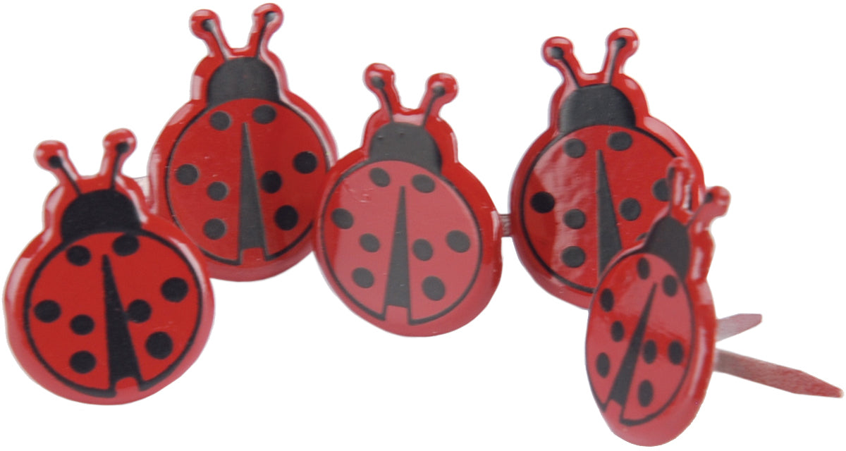 Eyelet Outlet Shape Brads 12/Pkg - Ladybugs