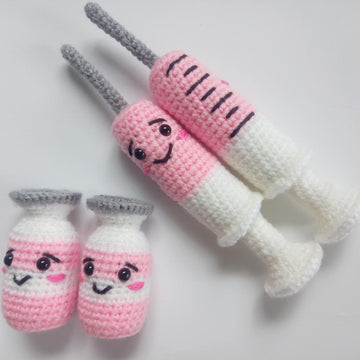Crocheted vaccine Syringe