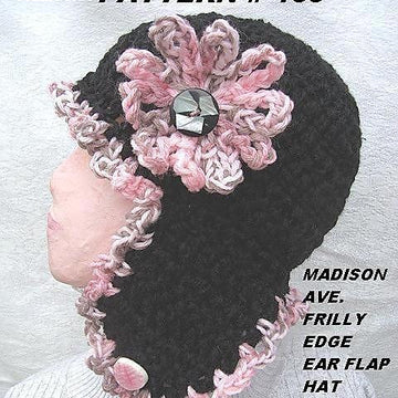 Frilly Edge Earflap Hat | Crochet Pattern 110